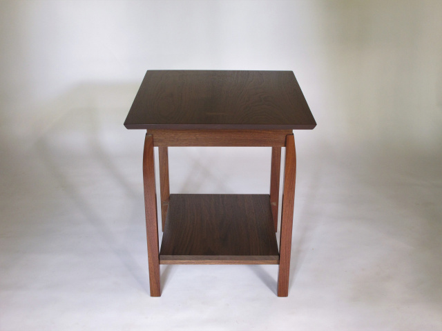 A side table with shelf handmade from solid wood furniture for living room